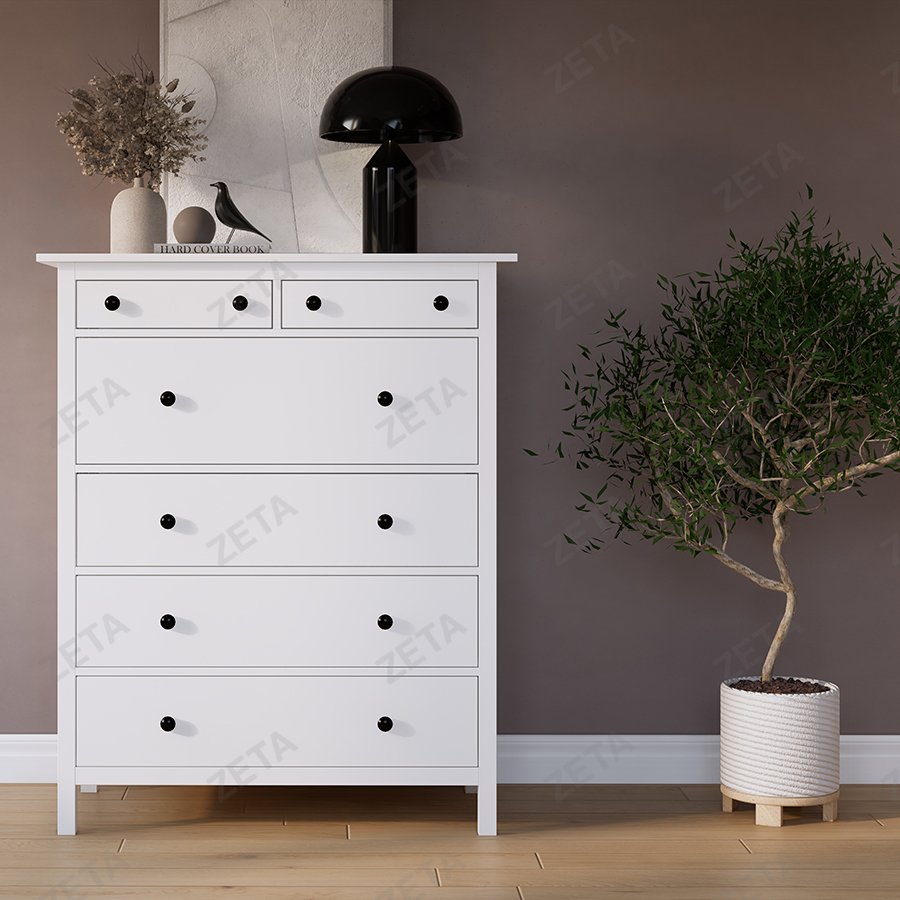 Комод "Кымор" 6 ящиков (1080*1310*500 мм.) №5031020403 (белый) (Лузалес-РФ)